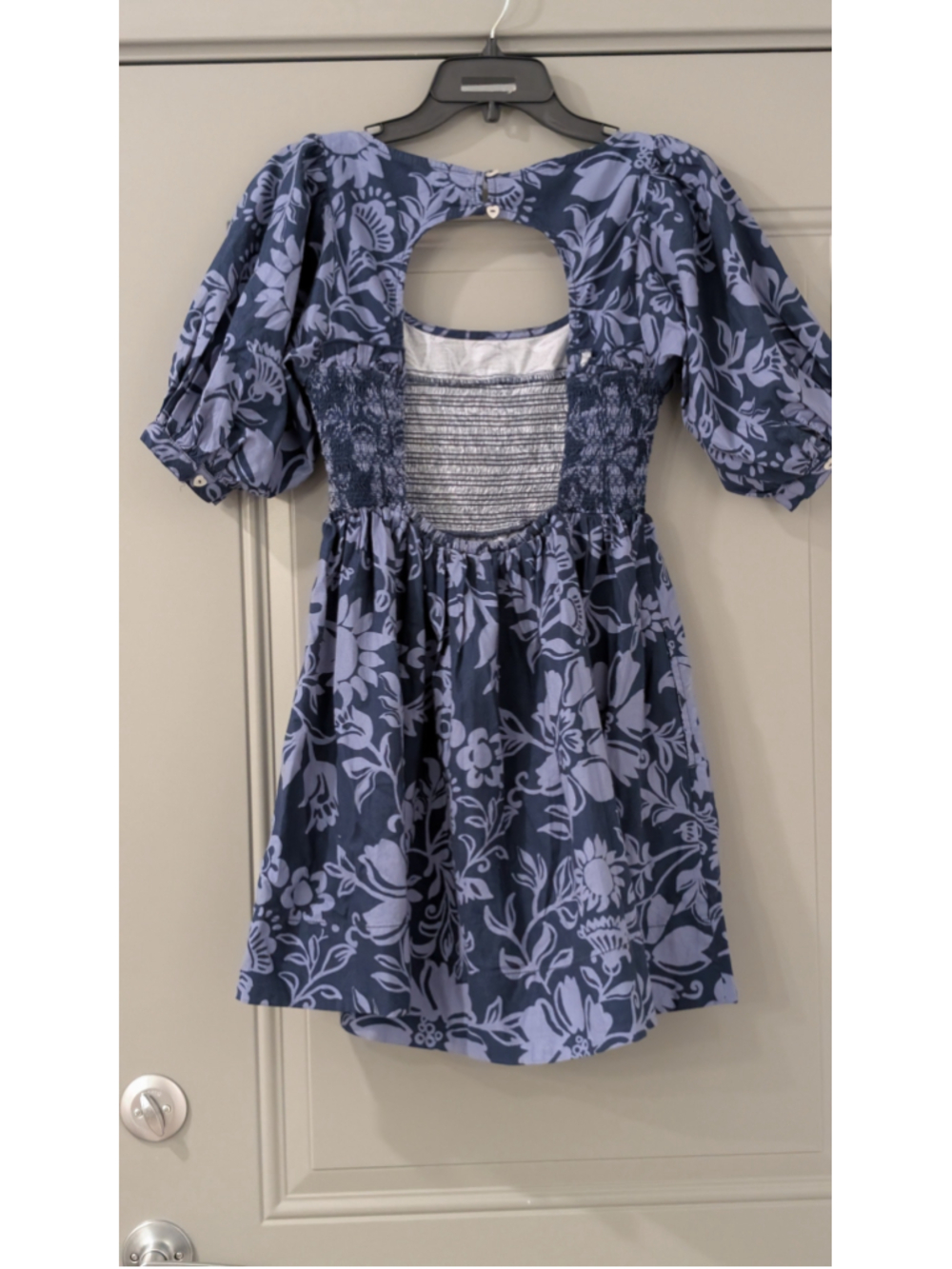 Women's Free People Floral Mini Dress Size S Blue Light Blue - Picture 5 of 12